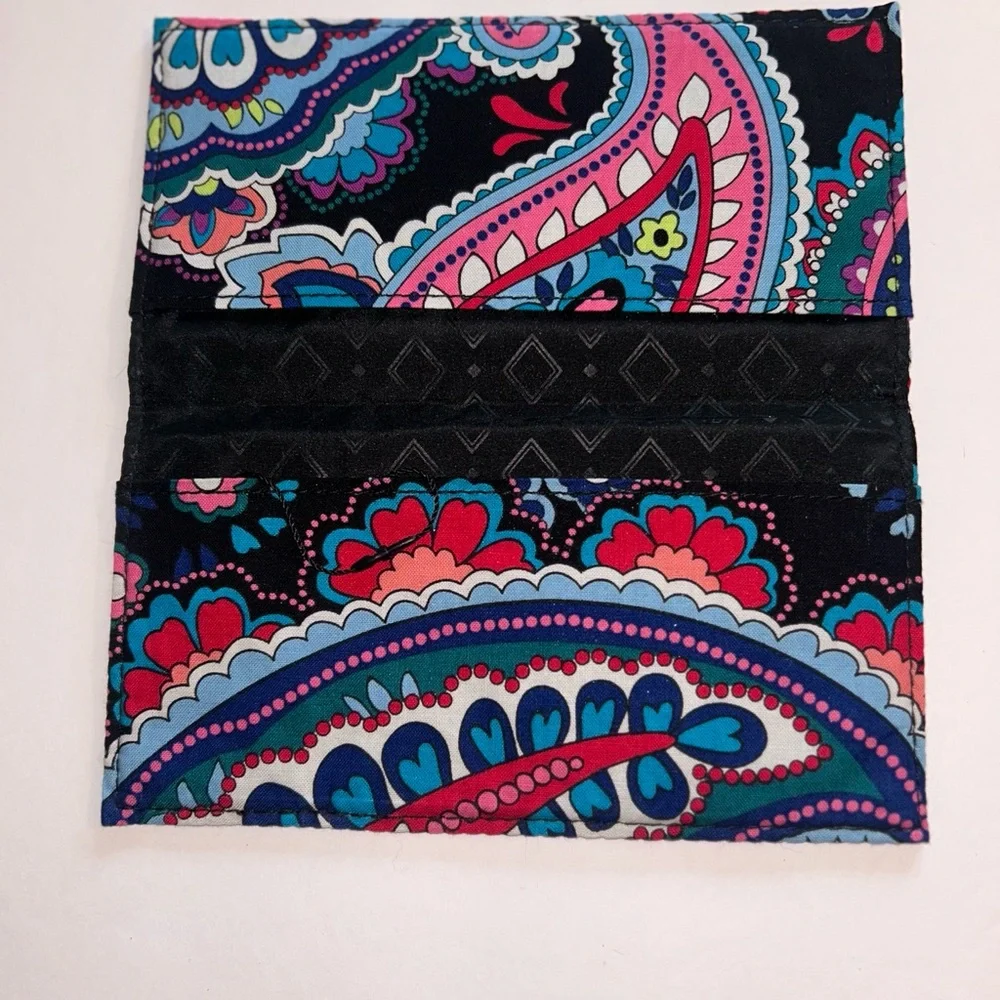 Vera Bradley Black and Pink Paisley Wallet - Picture 2 of 3